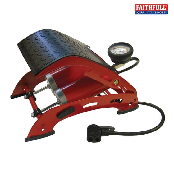 Faithfull Foot Pump Double Cylinder with Gauge - FP0901A