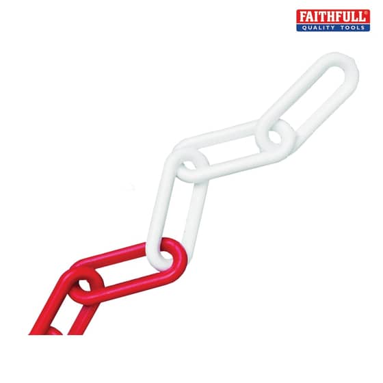 Plastic Chain 8mm x 12.5m Red / White