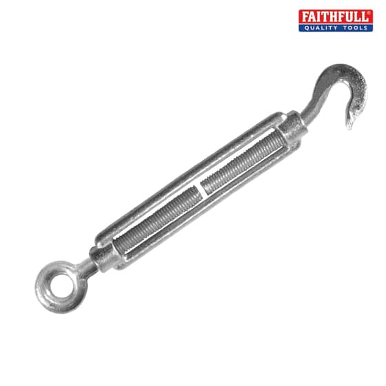 Faithfull Straining Screw 10mm Hook & Eye Galvanised 133mm - 69340GE
