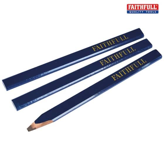 Carpenters Pencils - Blue / Soft (Pack of 3)