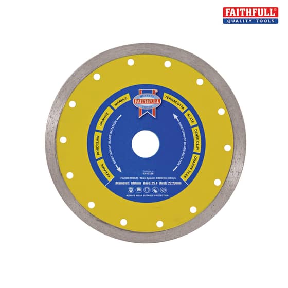 Faithfull Diamond Tile Blade Continuous Rim 105mm x 16mm - MXCR3010516
