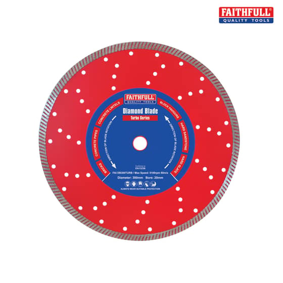 Faithfull Turbo Cut Diamond Blade 300mm x 20mm - GPT30020