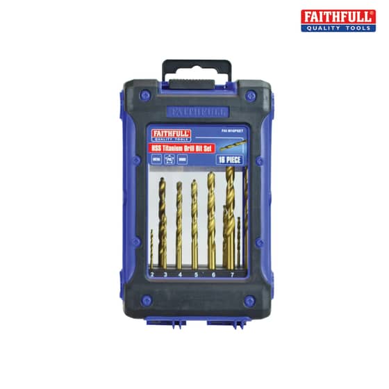 Faithfull Titanium Drill Bit Set 16 Piece 1-8mm - 50208
