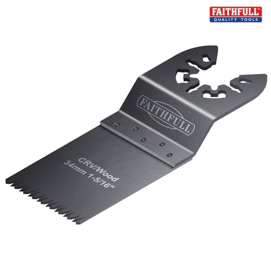 Faithfull Multi-Functional Tool CRV Flush Cut Wood Blade Side Set 34mm - M0010027