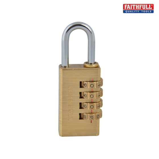 Faithfull Brass Combination Padlock 28mm - NL11