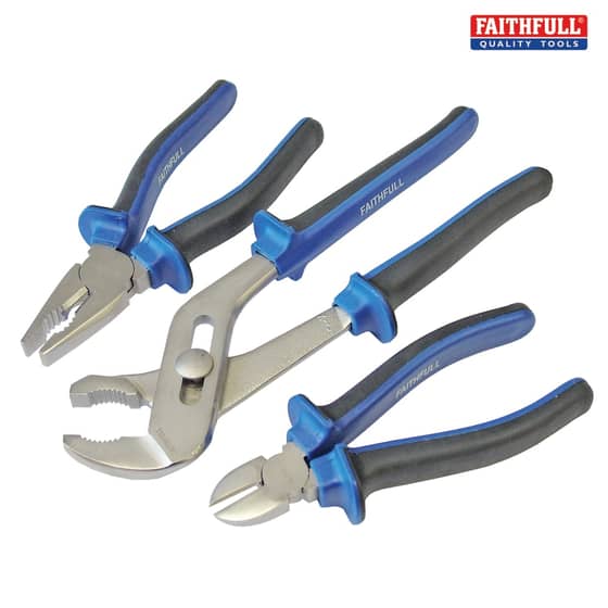 Chrome Vanadium Soft-Grip Pliers Set of 3