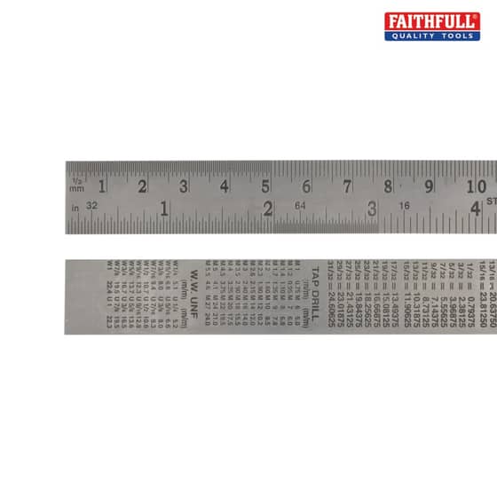 Steel Rule 300mm / 12in x 25mm