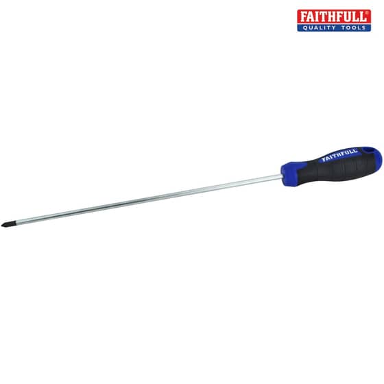 Soft-Grip Screwdriver Pozidriv Tip PZ1 x 250mm Long Reach