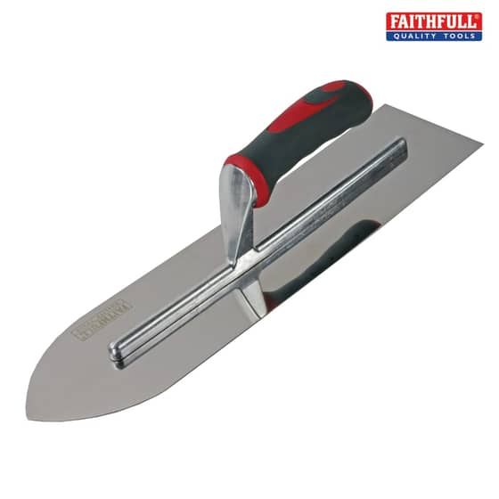 Flooring Trowel Stainless Steel Soft-Grip Handle 16in x 4in
