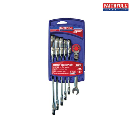 Ratchet Combination Spanner Flex Head Set of 6
