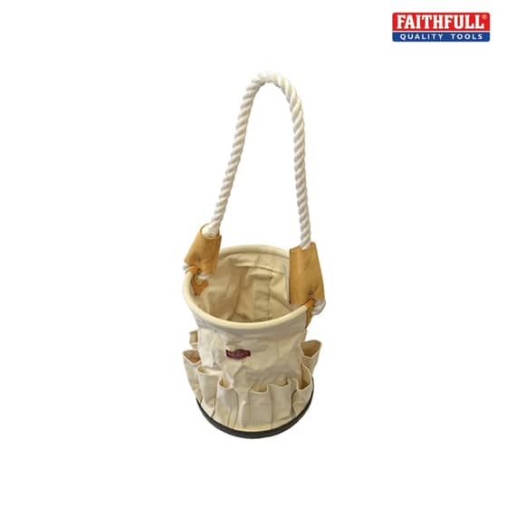 Canvas Tool Bucket with Rope Handle