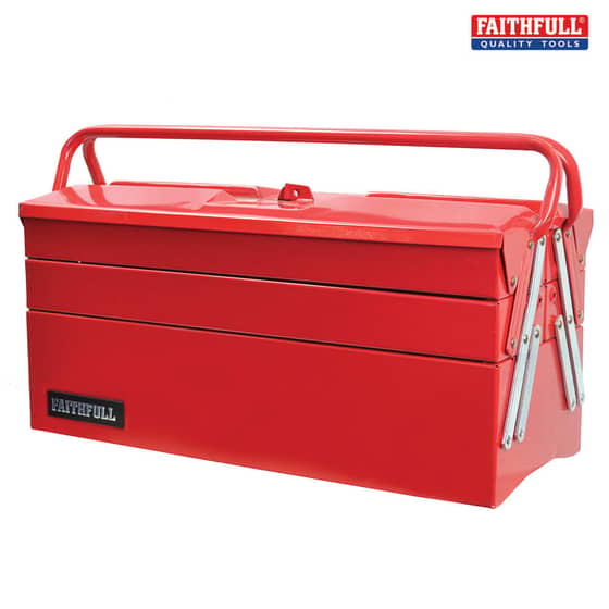 Faithfull Metal Cantilever Toolbox - 5 Tray 40cm (16in) - TBC123
