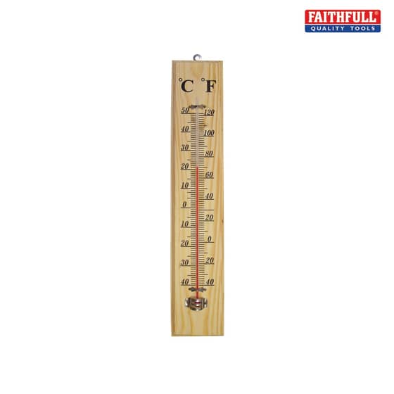 Thermometer Wall Wood 400mm