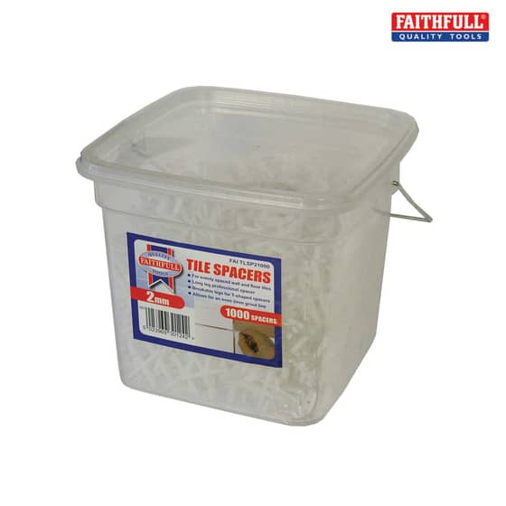 Faithfull Tile Spacer Long Leg 2mm Tub of 1000 - 2-1000