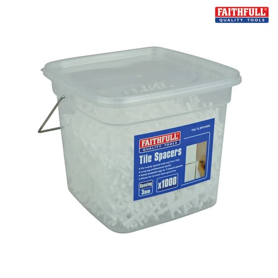 Faithfull Tile Spacer Long Leg 3mm Tub of 1000 - 3-1000