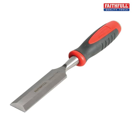 Faithfull Bevel Edge Chisel Red Soft-Grip 32mm (1.1/4in) - ERKX2032