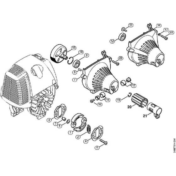 Genuine Stihl FC100 / F - Clutch, Fan housing