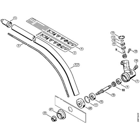 Genuine Stihl FC100 / N - FC 100: Drive tube assembly, Gear head