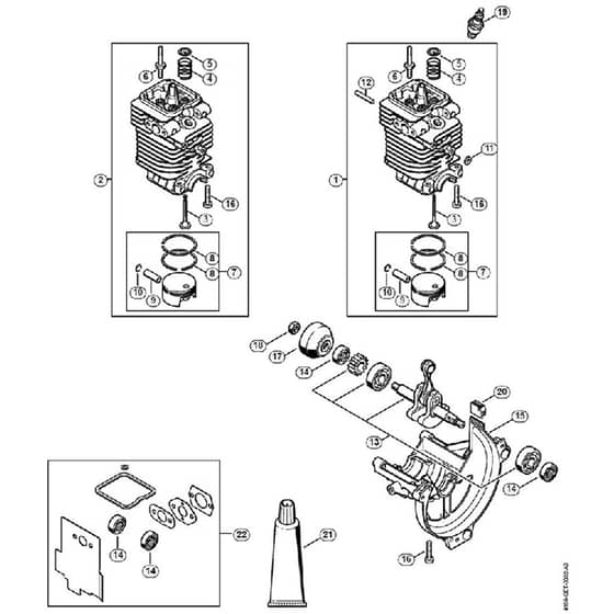 Genuine Stihl FC110 / A - Cylinder, Engine pan