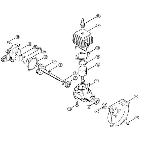 Genuine Stihl FC44 / A - Crankcase, Cylinder