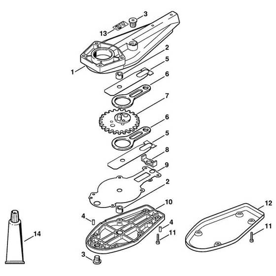Stihl FH-KM 0-90 - Blade Drive Gear 0° - 90° - Parts Diagram