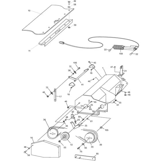 Flail Mower EL Complete Park 2+4WD - 2012-2024 - 13-3902-11 - Stiga Front Mower Chassis Diagram