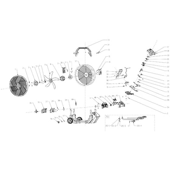 EGO FN1800E - Misting Fan (Apr 2023) Main Assy Diagram