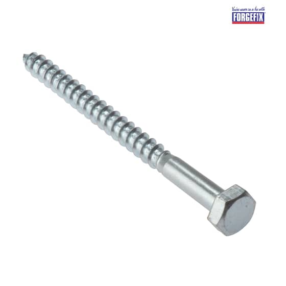 Forgefix Coach Screw Hexagon Head Single Thread ZP M8 x 150mm Bag 10 - 10CS8150