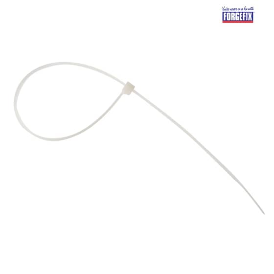 Forgefix Cable Tie Natural / Clear 4.8 x 300mm Box 100 - CT300N