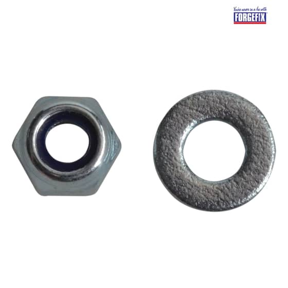 Forgefix Nyloc Nuts & Washers Zinc Plated M4 Forge Pack 50 - FPNYLOC4