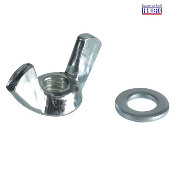 Forgefix Wing Nut & Washers ZP M6 Forge Pack 10 - FPWING6