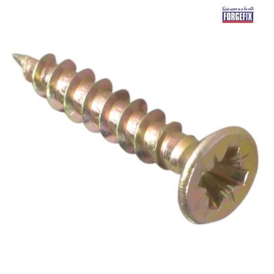 Forgefix Multi-Purpose Pozi Screw CSK ST ZYP 3.5 x 25mm Box 200 - MPS3525Y