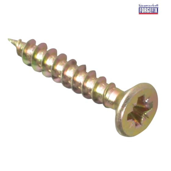 Forgefix Multi-Purpose Pozi Screw CSK ST ZYP 4.0 x 25mm Box 200 - MPS425Y