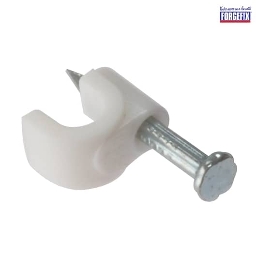 Forgefix Cable Clip Round White 6-7mm Box 100 - RCC67W