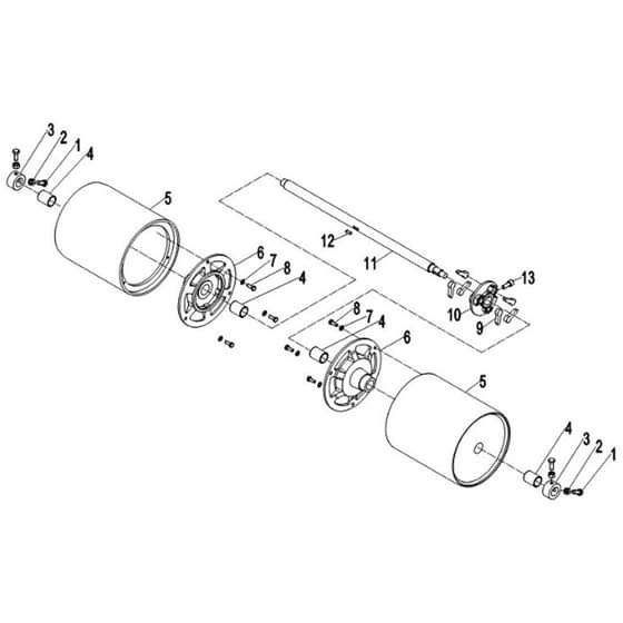 Cobra FORTIS14L - Cylinder Lawn Mower Apr 2023 Drive Roller Assy Diagram