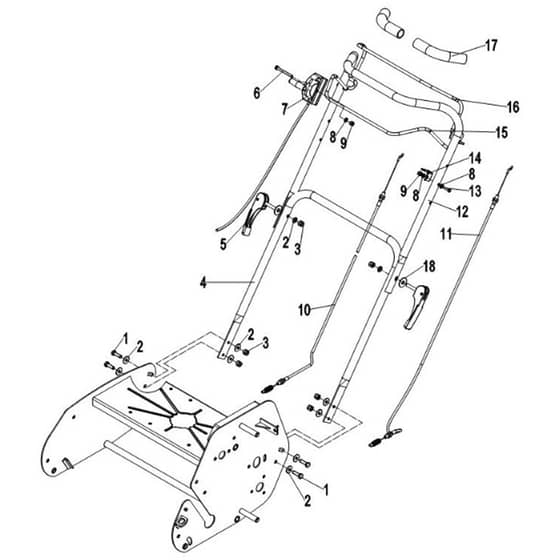 Cobra FORTIS14L - Cylinder Lawn Mower Apr 2023 Handle & Frame Assy Diagram