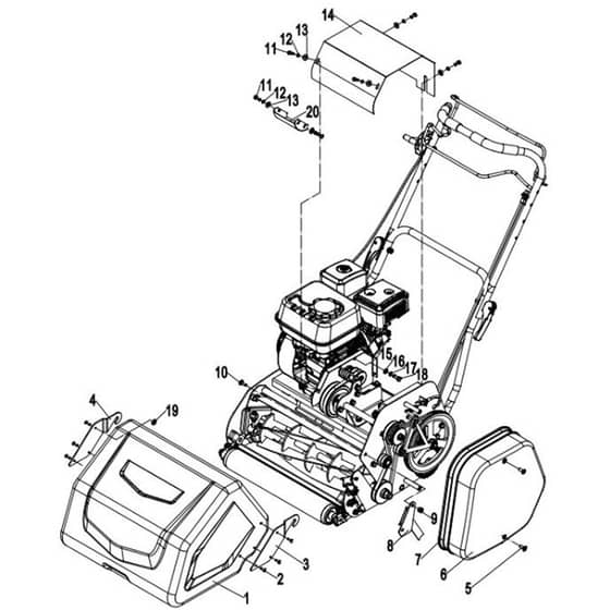 Cobra FORTIS17B - Cylinder Lawn Mower Apr 2023 Grassbox Assy Diagram