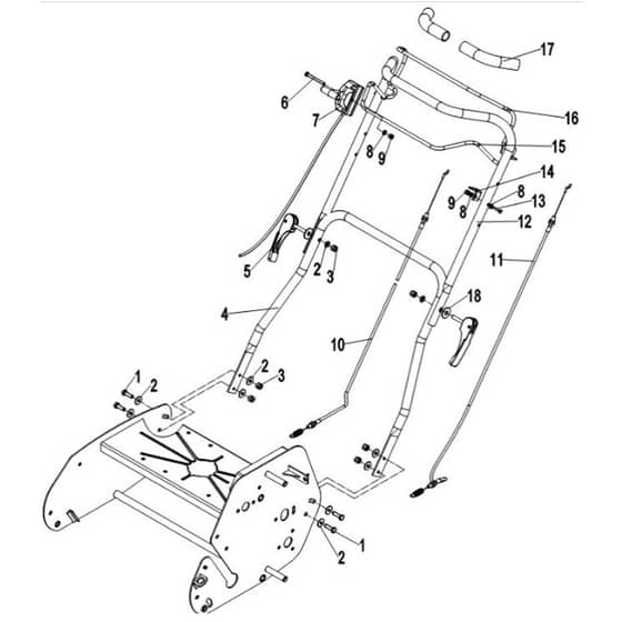 Cobra FORTIS17B - Cylinder Lawn Mower Apr 2023 Handle & Frame Assy Diagram
