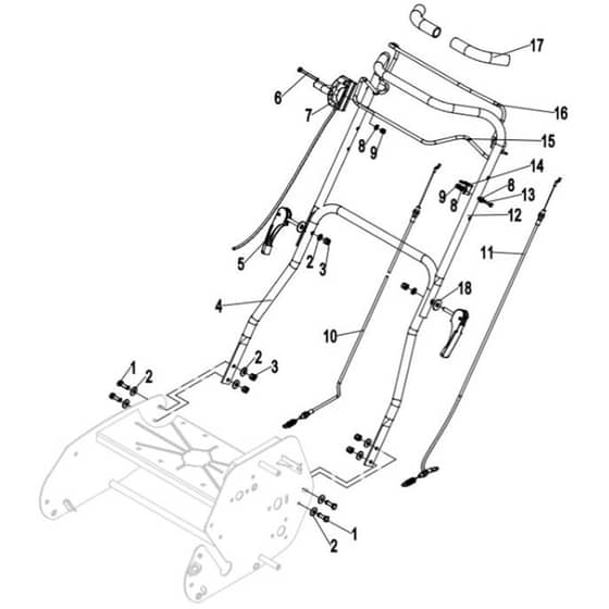 Cobra FORTIS25B - Cylinder Lawn Mower Apr 2023 Handle & Frame Assy Diagram