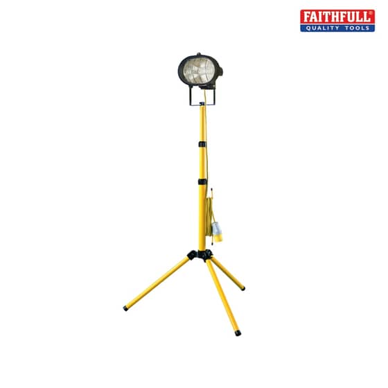 Faithfull Single Tripod Site Light 500 Watt 110 Volt