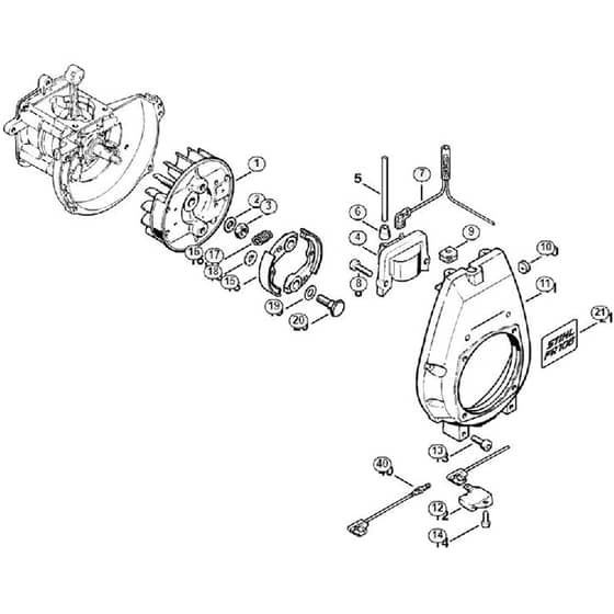 Genuine Stihl FR106 / C - Ignition system, Clutch