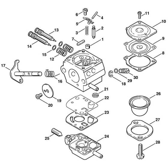 Stihl FR125 - Carburetor Sk12, Sk12-7Xa - Parts Diagram