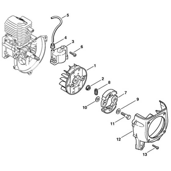 Stihl FR125 - Ignition System, Clutch - Parts Diagram