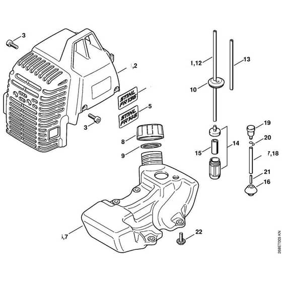 Stihl FR145 - Cover, Fuel Tank - Parts Diagram
