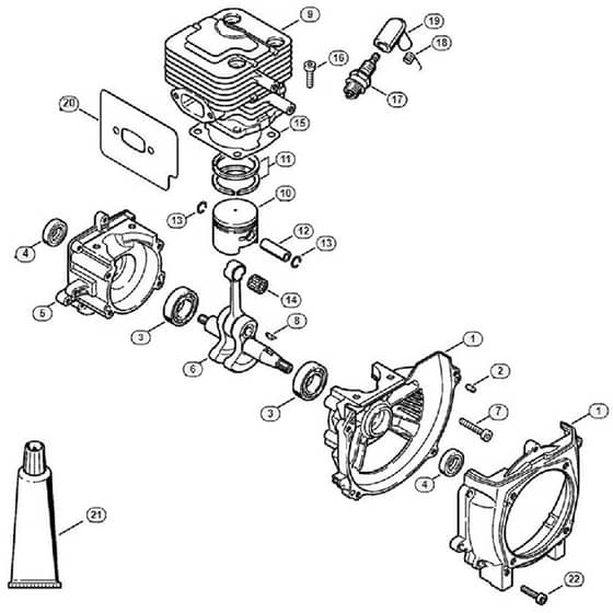 Genuine Stihl FR145 SEA / C - FR 145: Crankcase, Cylinder