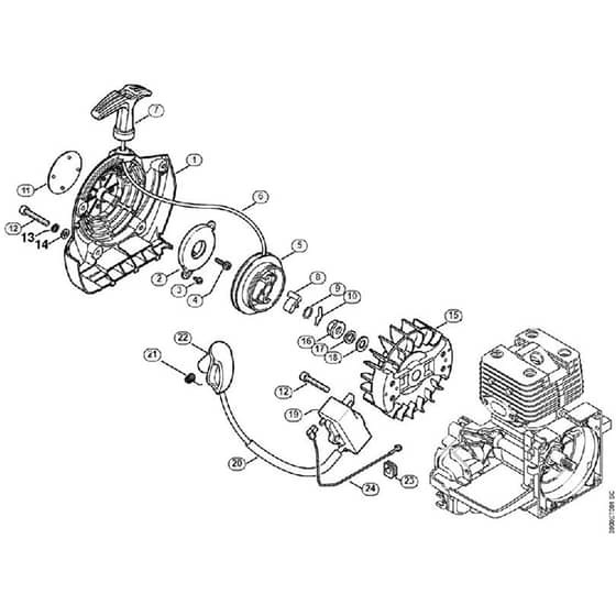 Genuine Stihl FR3900 L / B - Rewind starter, Ignition system