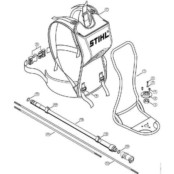 Genuine Stihl FR410 C-E / M - Support frame, Flexible shaft