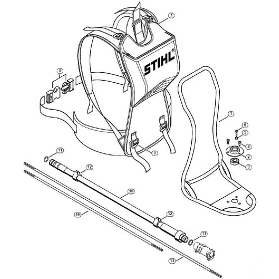Genuine Stihl FR460 TC-E / M - Support frame, Flexible shaft