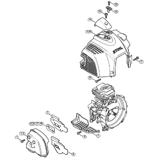 Genuine Stihl FR460 TC-EM / D - Muffler, Shroud