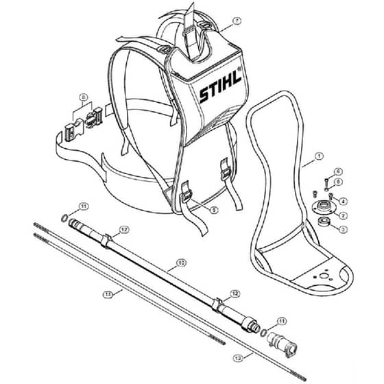 Genuine Stihl FR460 TC-EM / M - Support frame, Flexible shaft